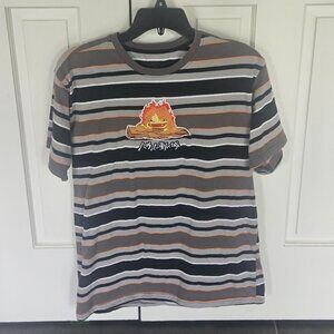 Striped Short Sleeve Tee with Embroidered Design